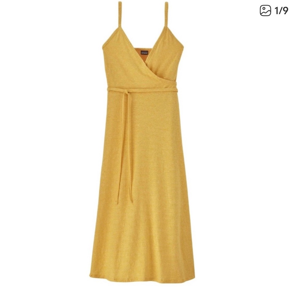 Yellow Sleeveless Wrap Dress Patagonia XS
